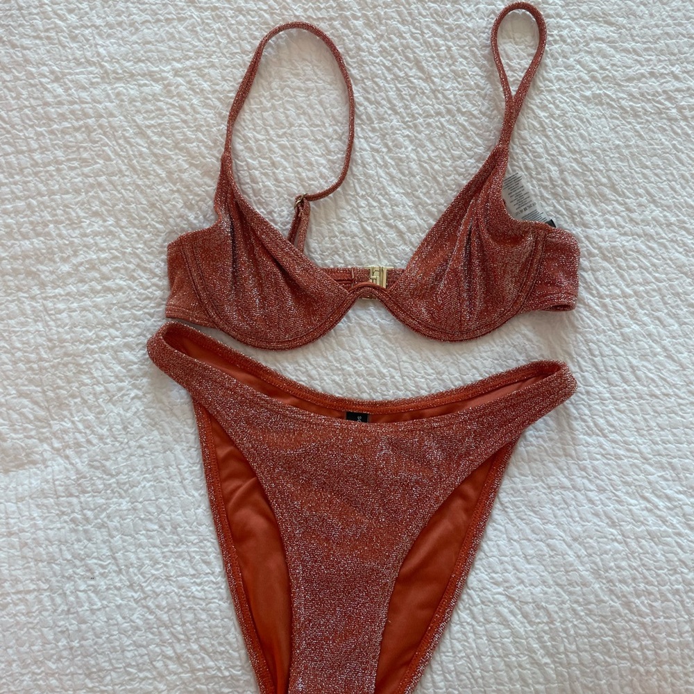 South Beach Swim high cut bottoms and underwire bra bikini